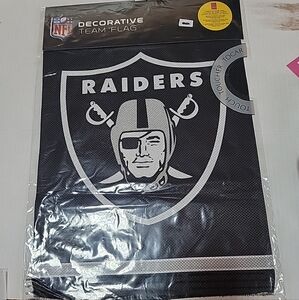 NFL New Raiders Black and White Team Flag Double Sided Garden Flag
